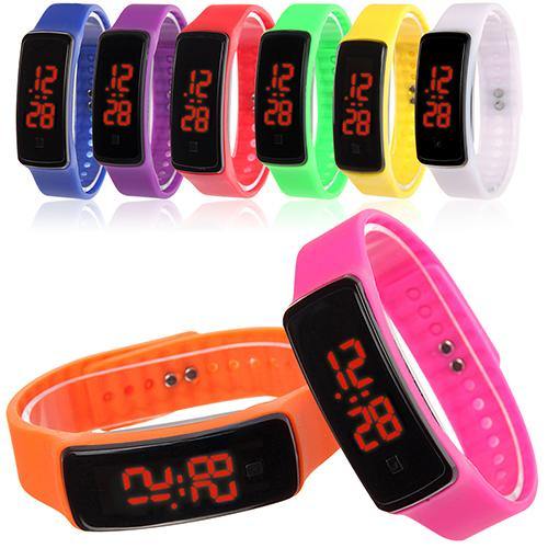 Men Women Silicone Band Digital LED Bracelet Wristwatch Sports Running Watches - MRSLM