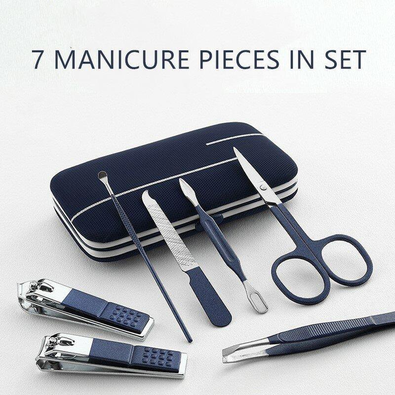 Blue Manicure Tools Set Pro Max Stainless Steel Professional Nail Clipper Kit of Pedicure Paronychia Nippers Trimmer Cutters - MRSLM
