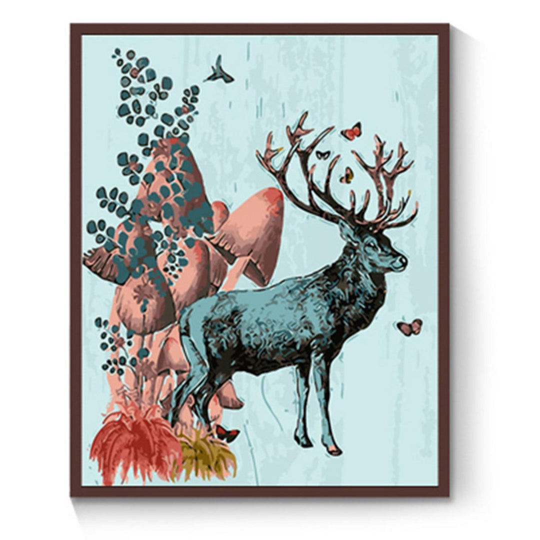 DIY Oil Painting By Number Kit Deers Wall Painting Acrylic Pigment Painting By Numbers Set Hand Craft Art Supplies - MRSLM