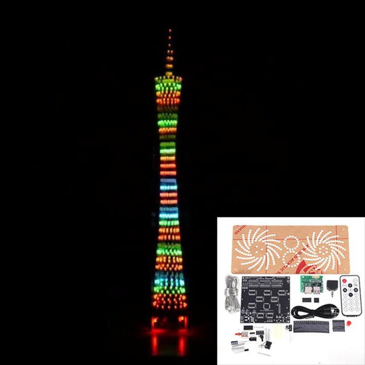 DIY bluetooth 32 Layer Colorful Canton Tower LED Flashing Cube Music Spectrum Electronic Kit - MRSLM
