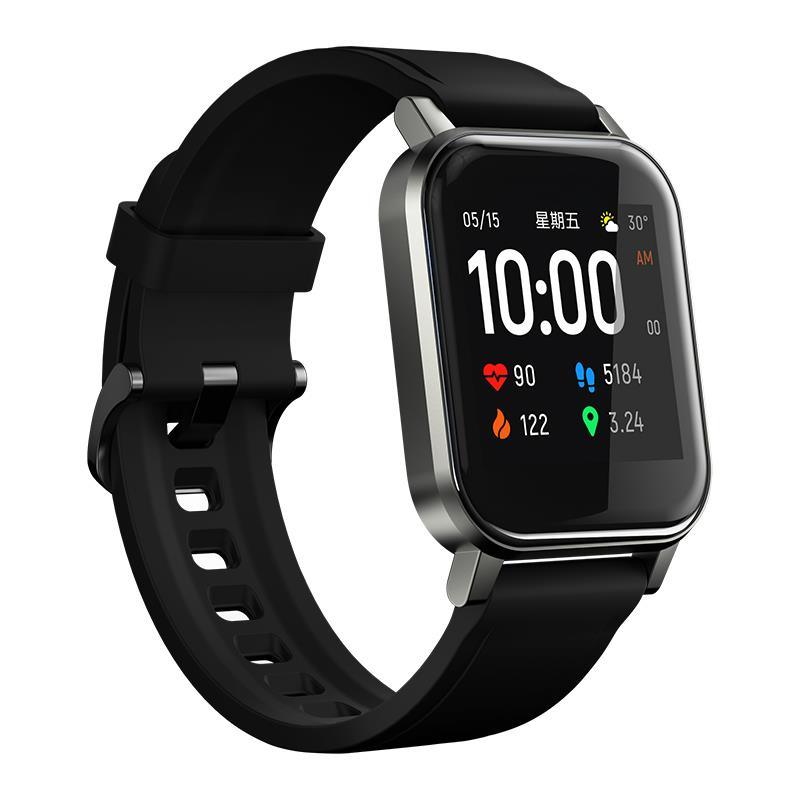 Haylou LS02 1.4inch Ture Color Full Touch Large Screen 320x320ppi Resolution 12 Sports Modes bluetooth 5.0 Smart Watch Global Version (Black) - MRSLM