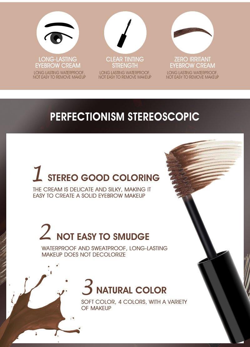 IMAGIC 4 Colors Durable Waterproof Dyeing Eyebrow Liquid Stereoscopic Thick Dyeing Eyebrow Cream - MRSLM