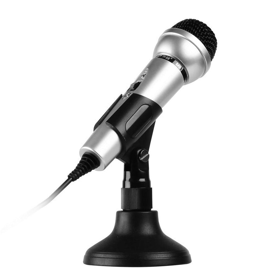 M9 Condenser Microphone Professional Studio Recording Live Broadcast KTV Microphone Speaking Mic with Stand Holder for Computer Laptop PC - MRSLM