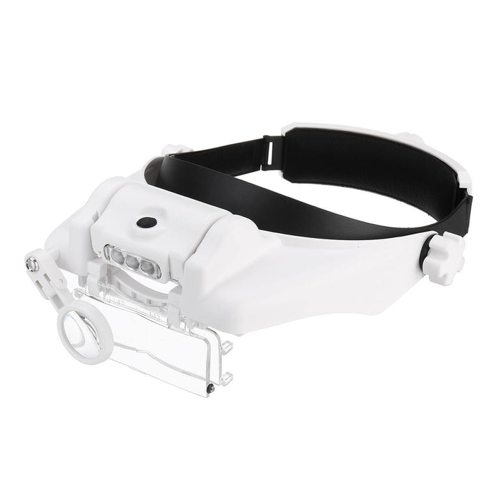 1.5X 2.0X 8X Headband Magnifying Glass bracket 3 LED Light Protable Helmet Illuminated Magnifier - MRSLM