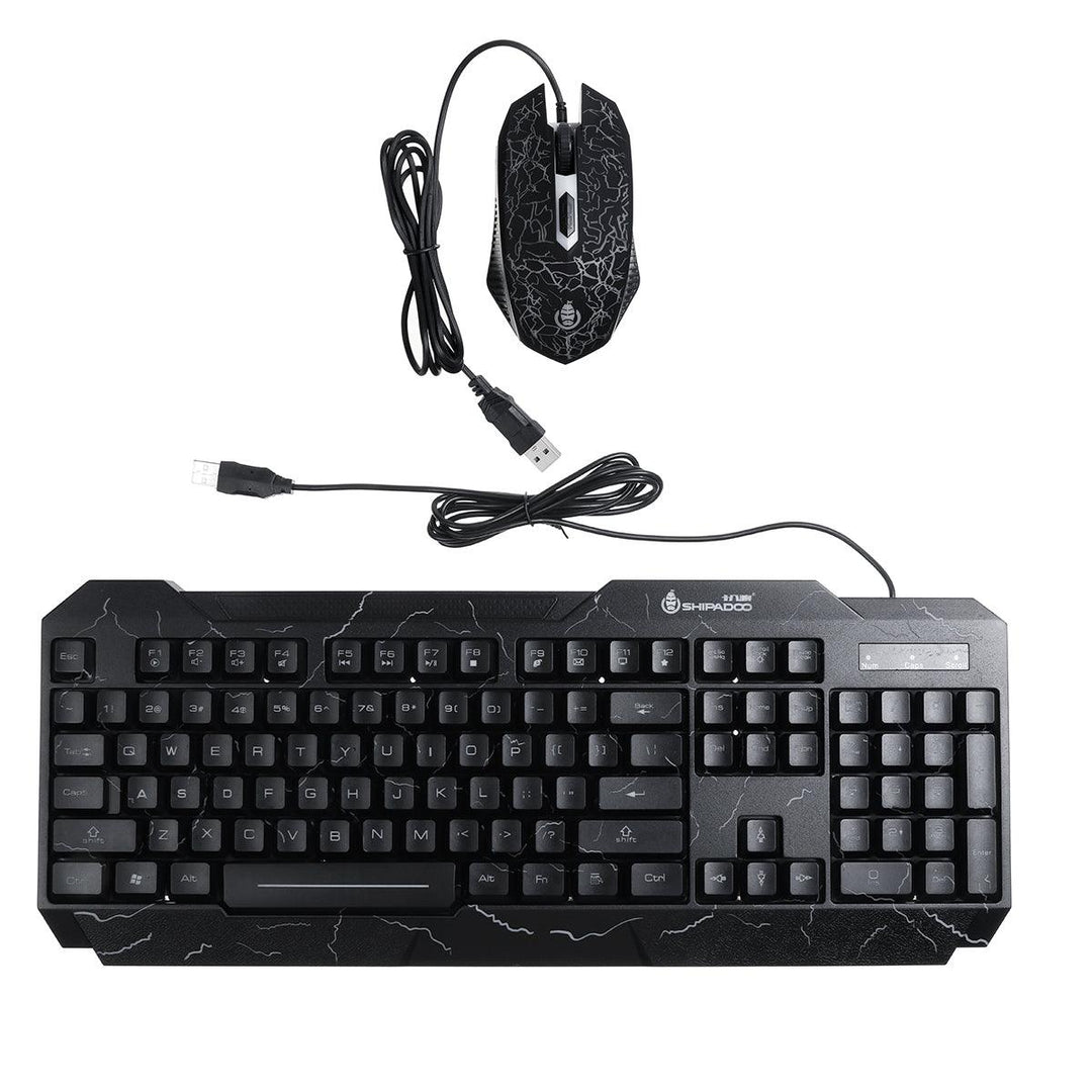 104 Key USB Wired Gaming Keyboard and Mouse Set RGB LED Changing Backlight Mouse For Computer Desktop Notebook - MRSLM