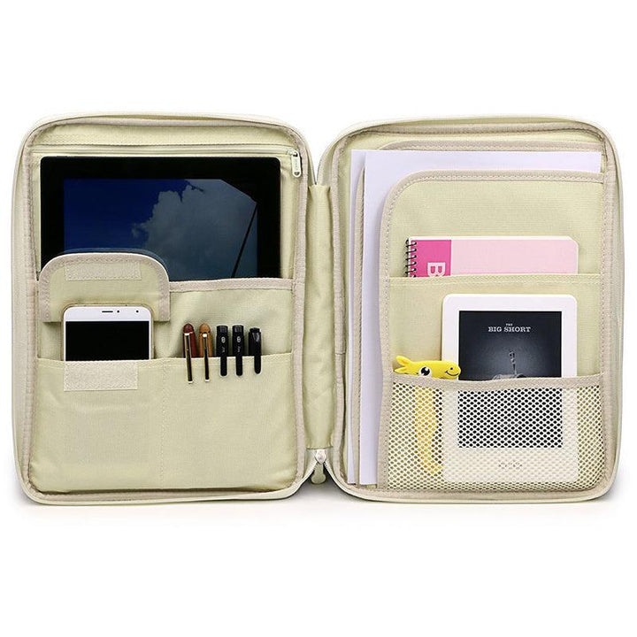 Multifunction Large Capacity A4 File Zipper Bag Zipper Package Conference Briefcase Package Tablet Computer Package Stationery Bag School Supplies Office Supplies - MRSLM