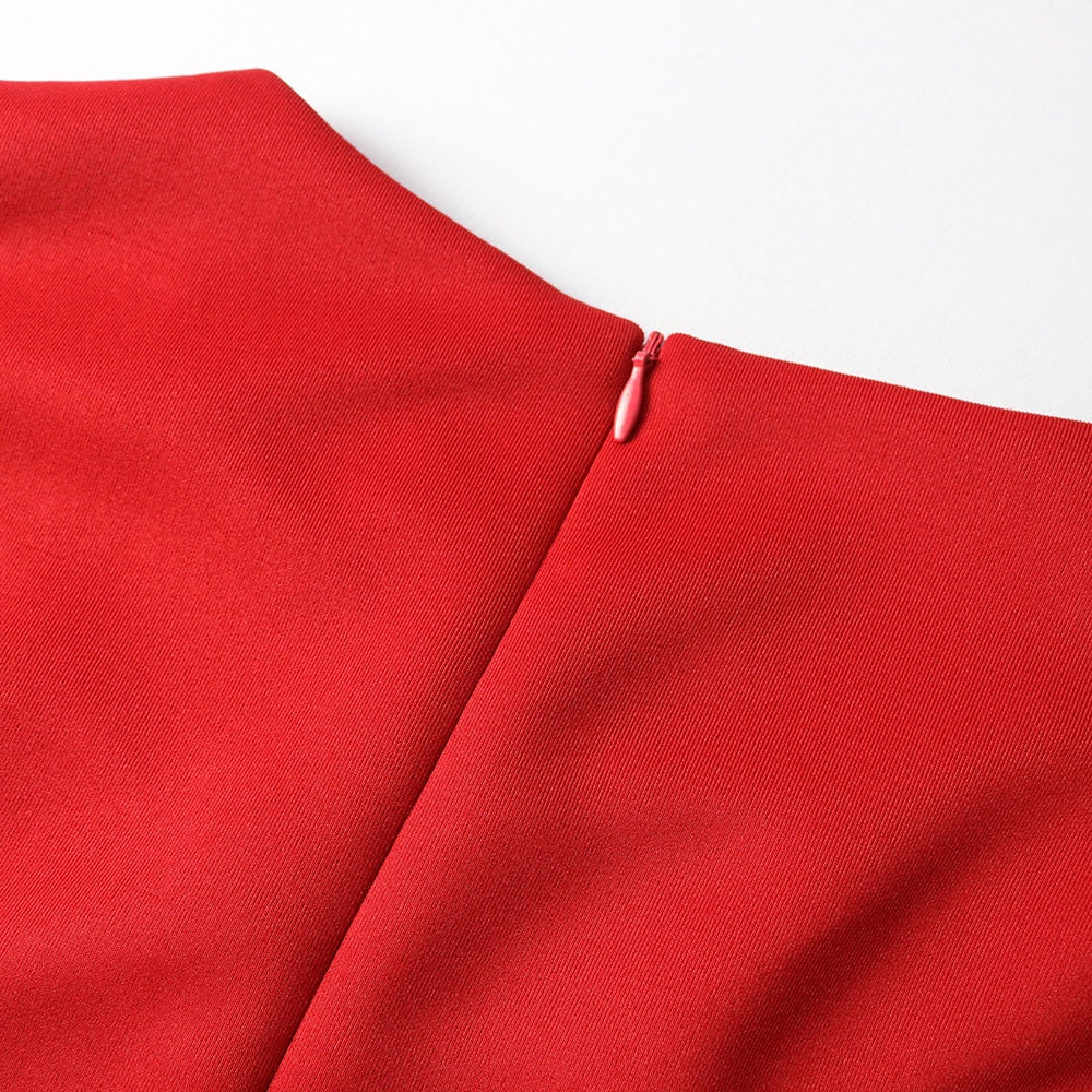 Women's Red Sleeveless Bodycon Dress