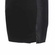 Women's PU leather paneled bodycon dress, view 5 - MRSLM