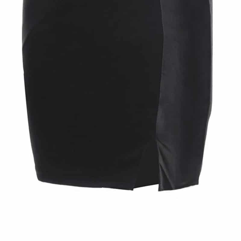 Women's PU leather paneled bodycon dress, view 5 - MRSLM