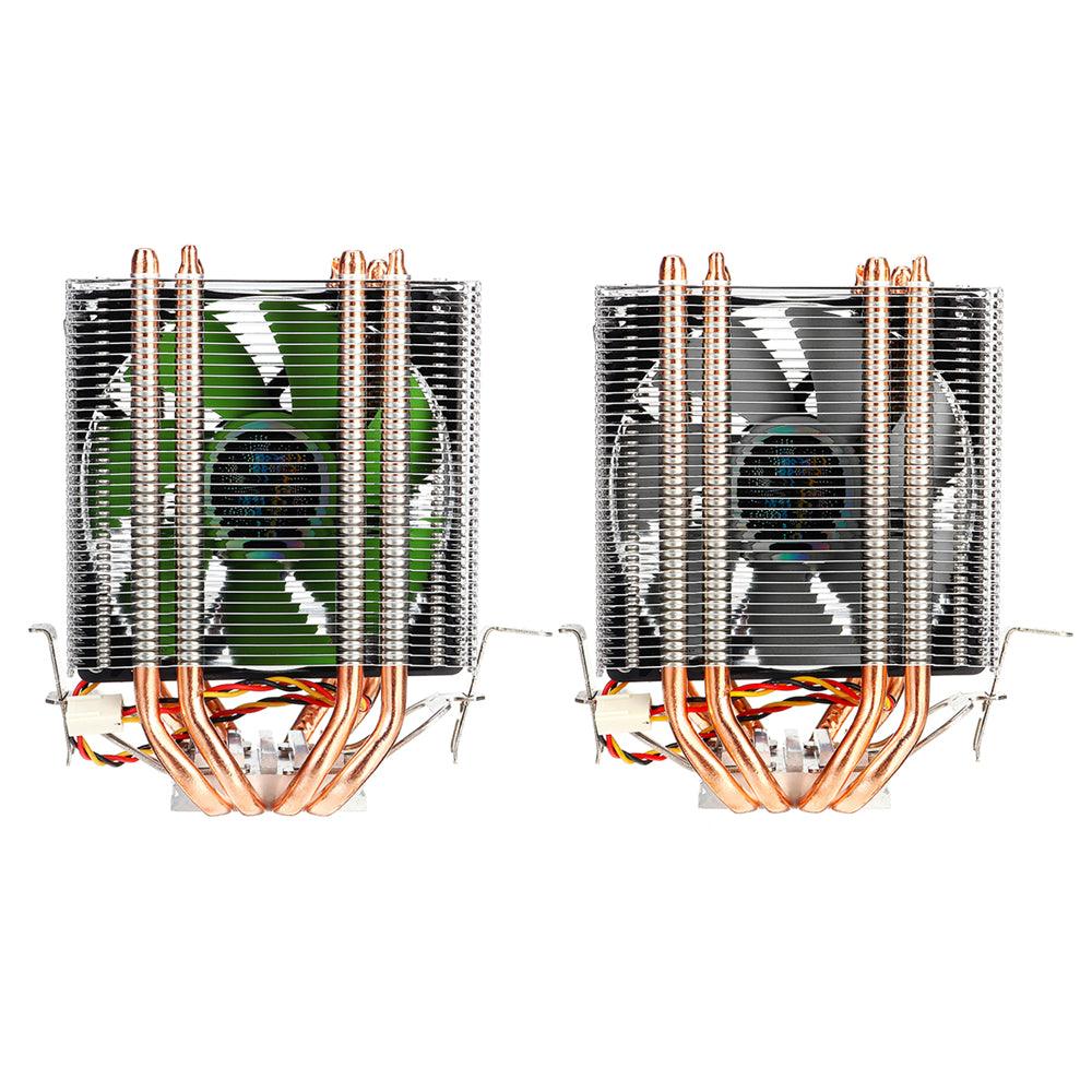 CPU Cooler Dual Tower for Intel LGA 775/1150/1151/1155/1156/1366 AMD 4 Heatpipe Radiator Quiet Cooling Fan Cooler for Computer - MRSLM