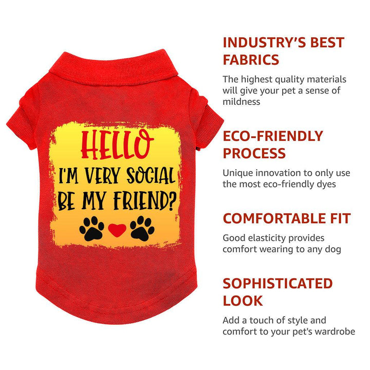 Friend Dog Polo Shirt - Colorful Dog T-Shirt - Printed Dog Clothing - MRSLM