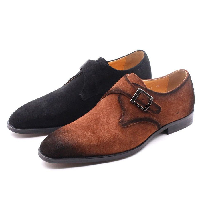 Suede Handmade Men's Shoes Leather Brown Business Casual Classic Retro - MRSLM