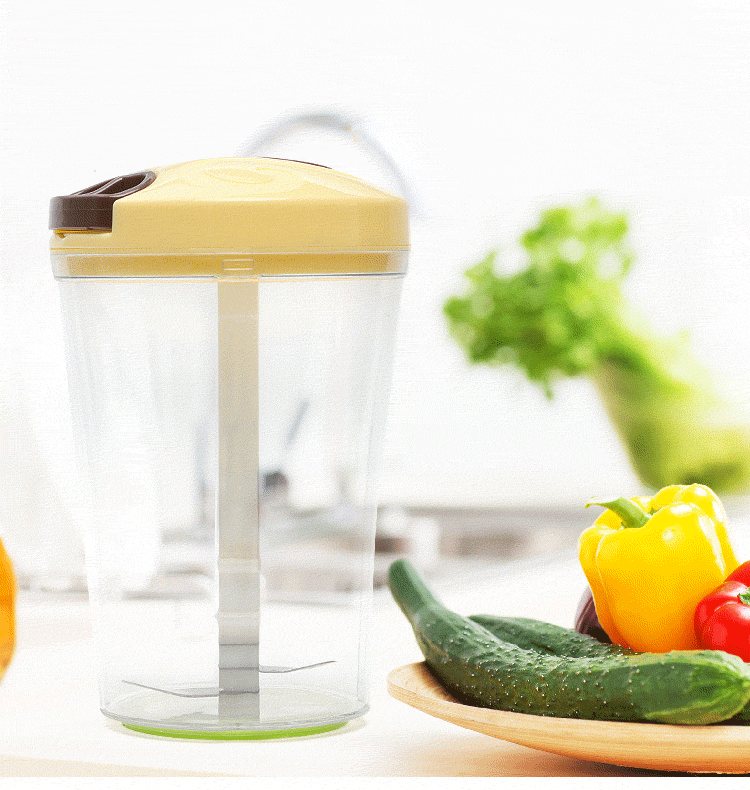 3 In 1 Multi-function Handheld Vegetable Chopper Mincer Blender Measuring Container Salad Food Tool - MRSLM