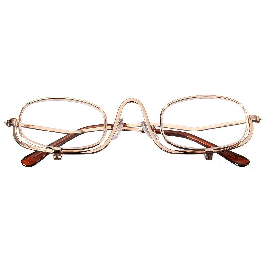 Magnifying Makeup Reading Glasses Eye Spectacles Flip Down Lens Folding Cosmetic Readers - MRSLM