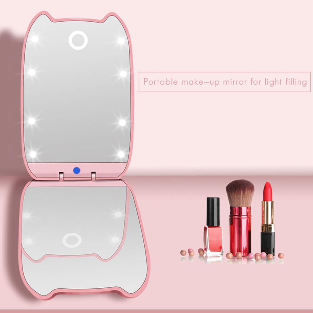 Women LED 180° Foldable Makeup Mirror Light Cosmetic Folding - MRSLM