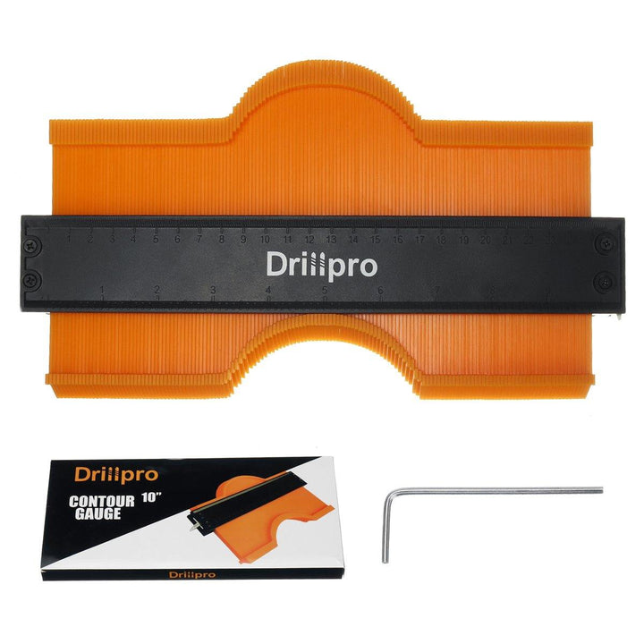 Drillpro 10 Inch Precise Contour Gauge Lockable Shape Duplicator Multifunctional Woodworking Profile Tool - MRSLM