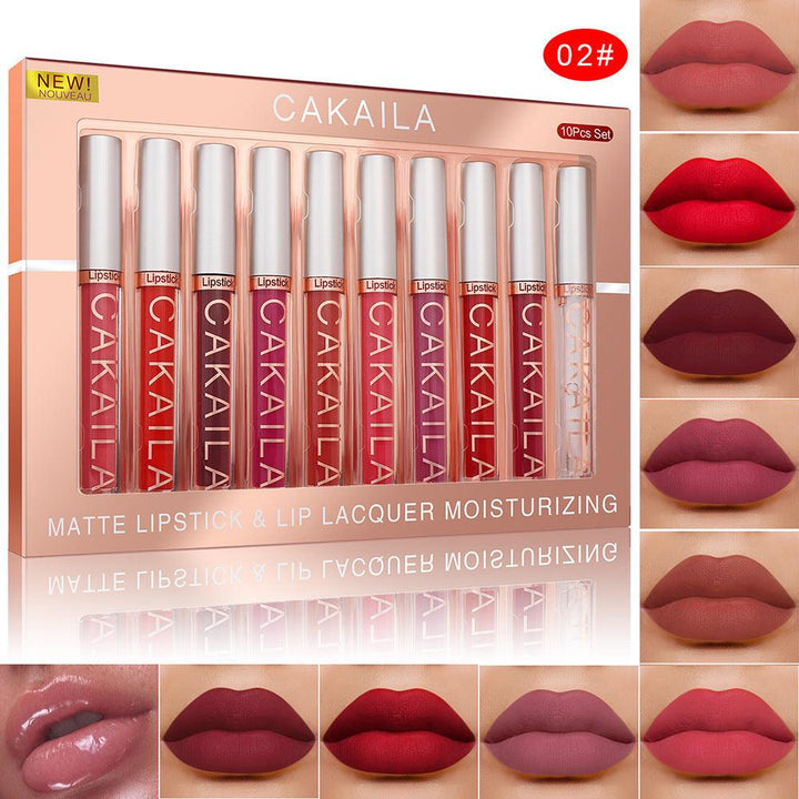 Pack Of 10 Matte Nonstick Cup Waterproof Lip Gloss - MRSLM