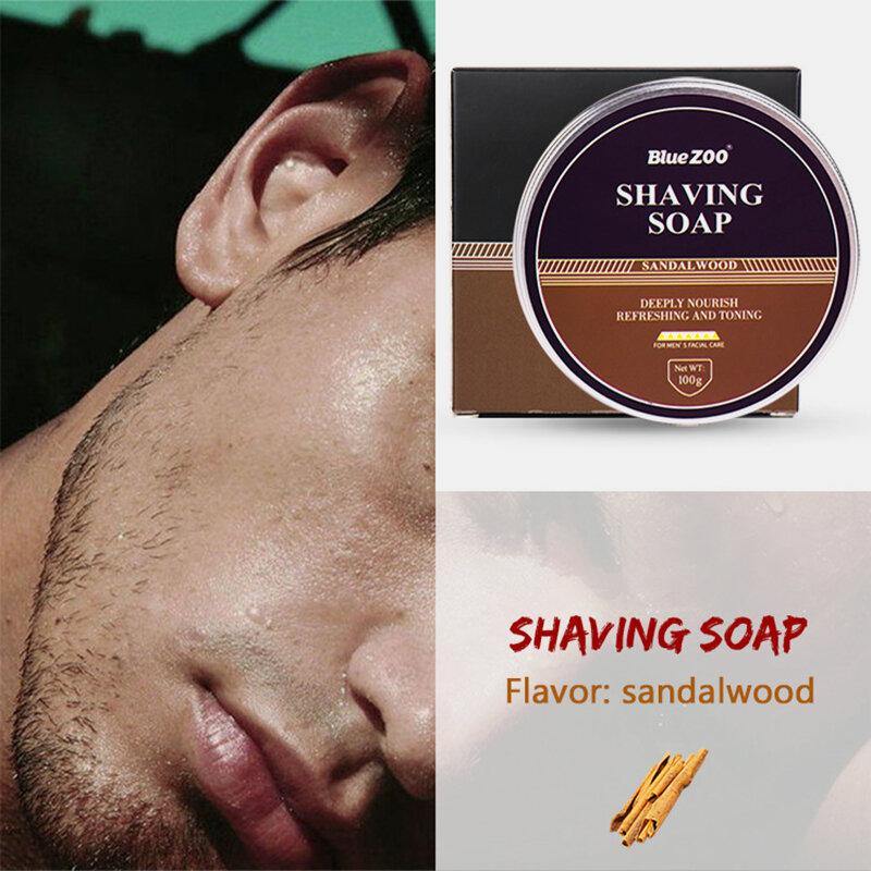 Men's Facial Care Shaving Beard Shaving Foam Soap Sandalwood Fragrance Mint Tasteless - MRSLM
