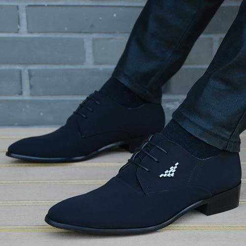 Fashion Business Casual Leather Shoes Men's Pointed Toe Short Martin Boots - MRSLM