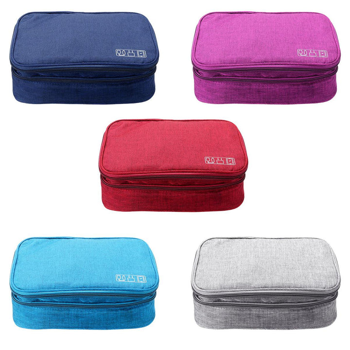 Data Cable Storage Bag Multifunctional Digital Devices Stationery Case Portable Travel Electronic Pouch Earbuds Earphone Organizer - MRSLM