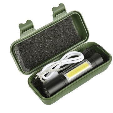 XANES 1518 XPE COB 2Lights 1000Lumens 3Modes USB Rechargeable Brightness EDC LED Flashlight Suit - MRSLM