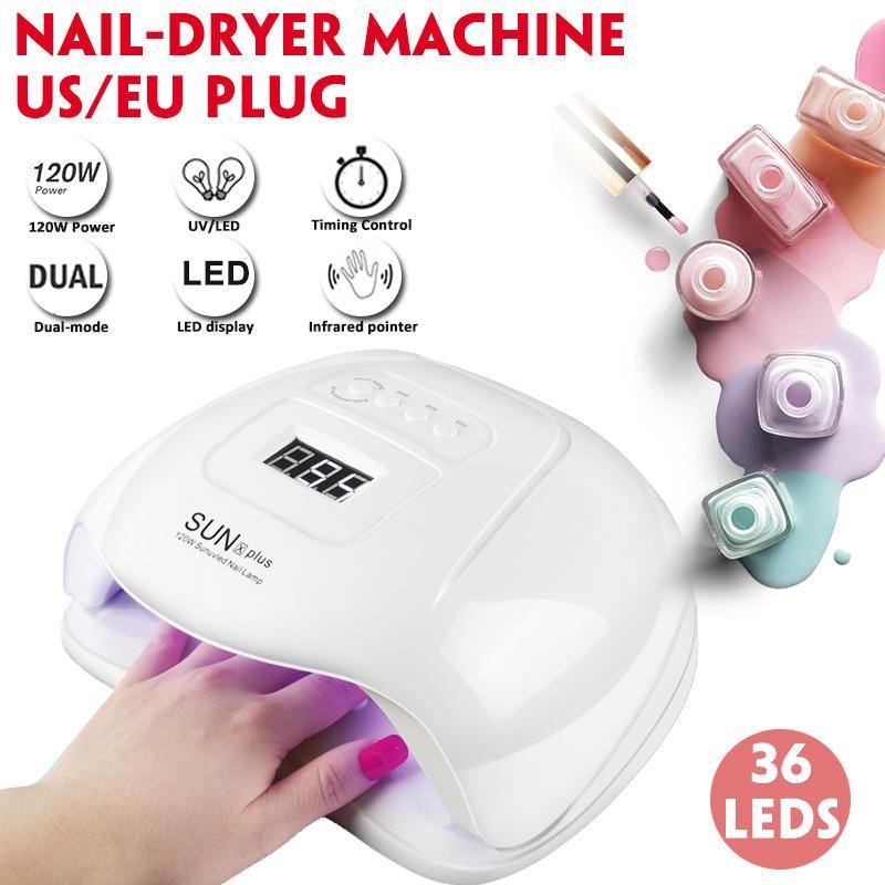 120w Nail Light Therapy Machine Quick-drying Painless Nail Polish Glue Baking UV Lamp - MRSLM