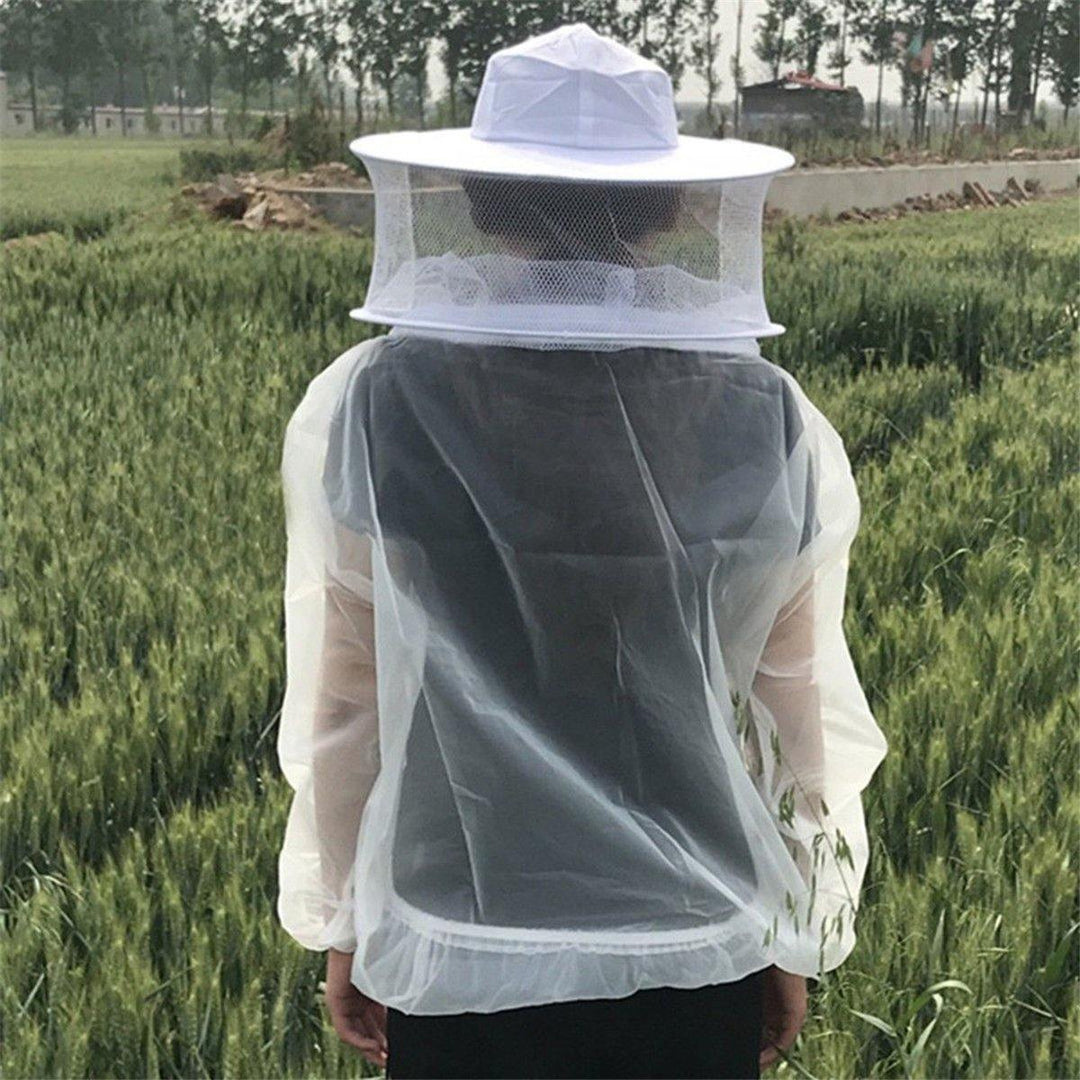 Anti-Bee Clothes Cap Veil Breathable Half Body Beekeeping Protective Suit Tool Anti Bird Net - MRSLM