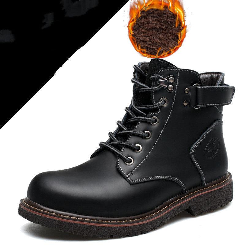 Fashion Men's Casual Mid-cut Leather Boots - MRSLM
