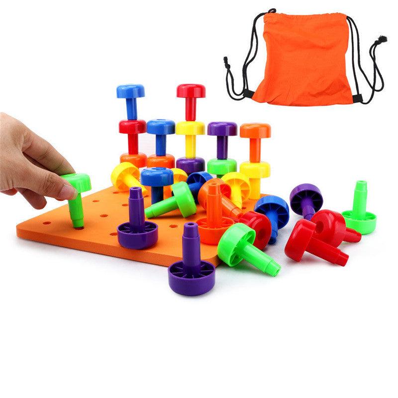 30PCS Peg Board Set Montessori Occupational Fine Motor Toy for Toddlers Pegboard - MRSLM