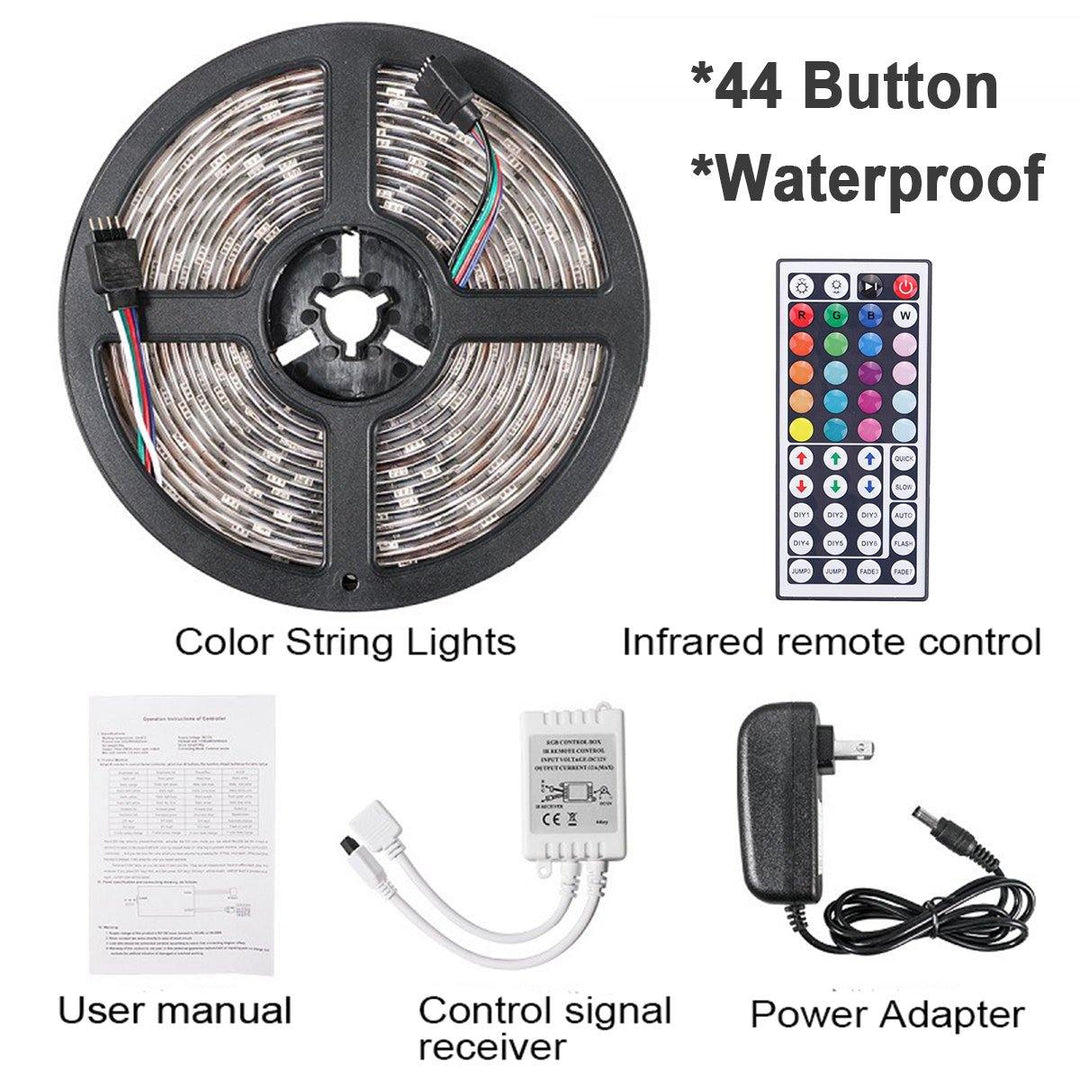 DC12V 2835SMD 5M 300LED Strip Light Waterproof Non-waterproof RGB Lamp + 24/44 key IR Controller+ Power Adapter - MRSLM