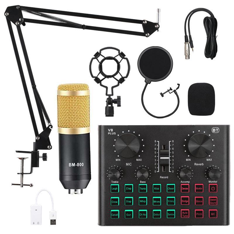 BM800 Pro Condenser Microphone Kit with V8 Plus Muti-functional Bluetooth Sound Card - MRSLM