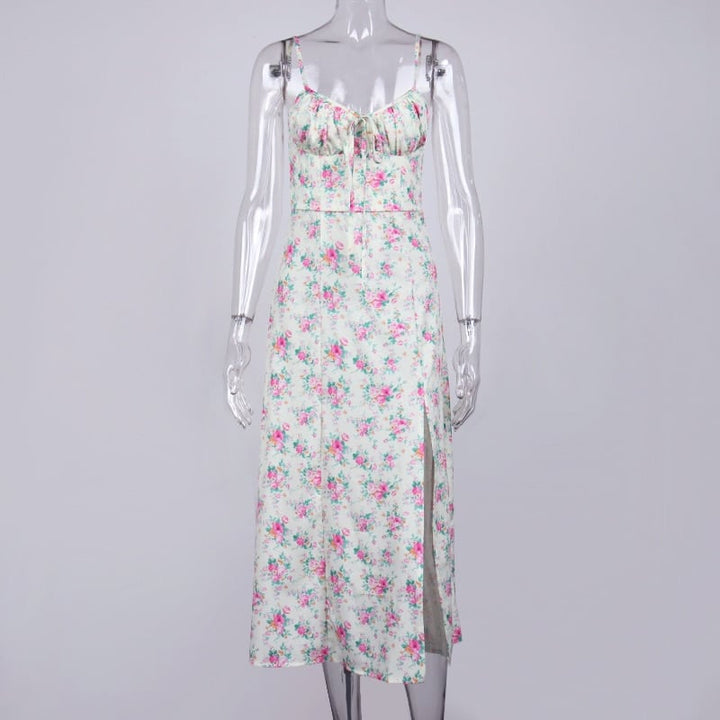 Women's Vintage Floral Printed Midi Dress
