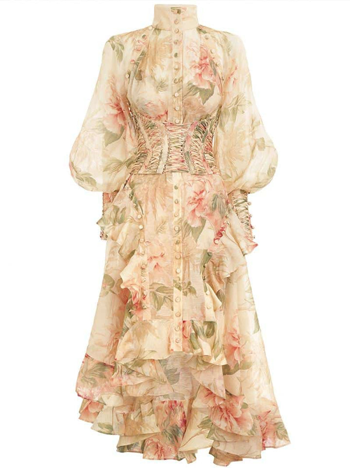 Women's Asymmetrical Floral Printed Dress
