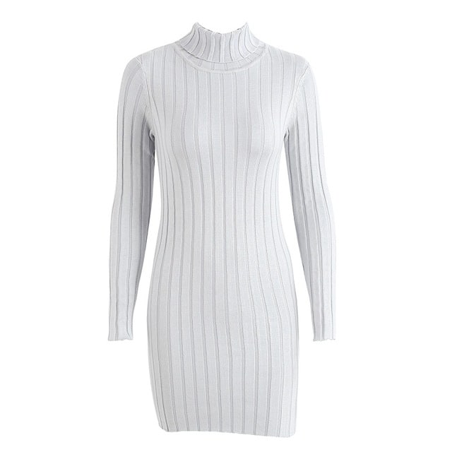 Women's Turtleneck Sweater Bodycon Dress