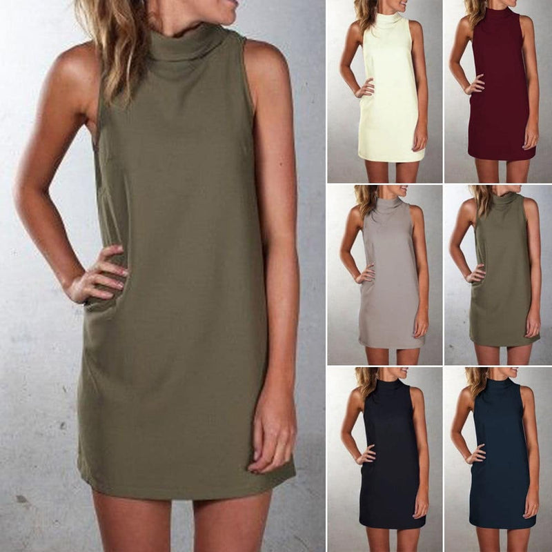 Lässiges Sommerkleid für Damen mit Rollkragen
