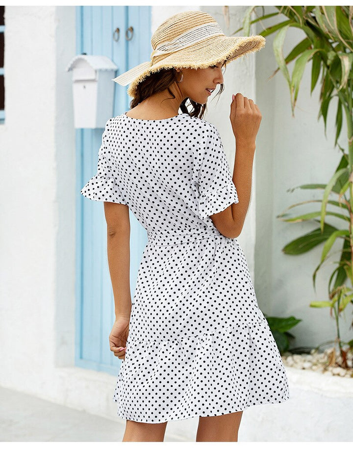 Women's Ruffled Polka Dot Dress