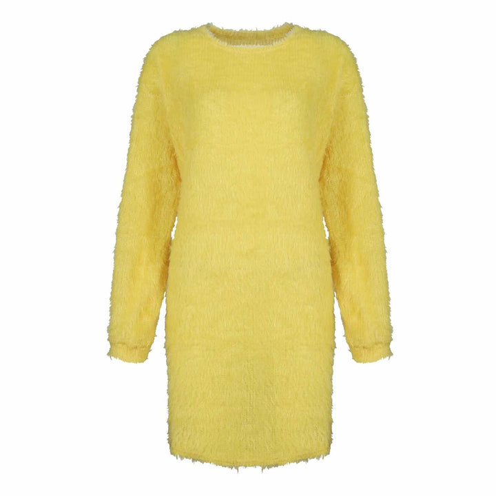 Solid Color Knitted Sweater Dress for Women