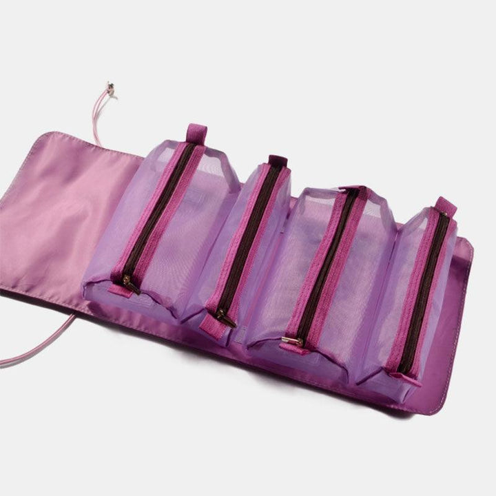 Women Detachable Folding Travel Mesh Toiletry Bag Makeup Bag - MRSLM