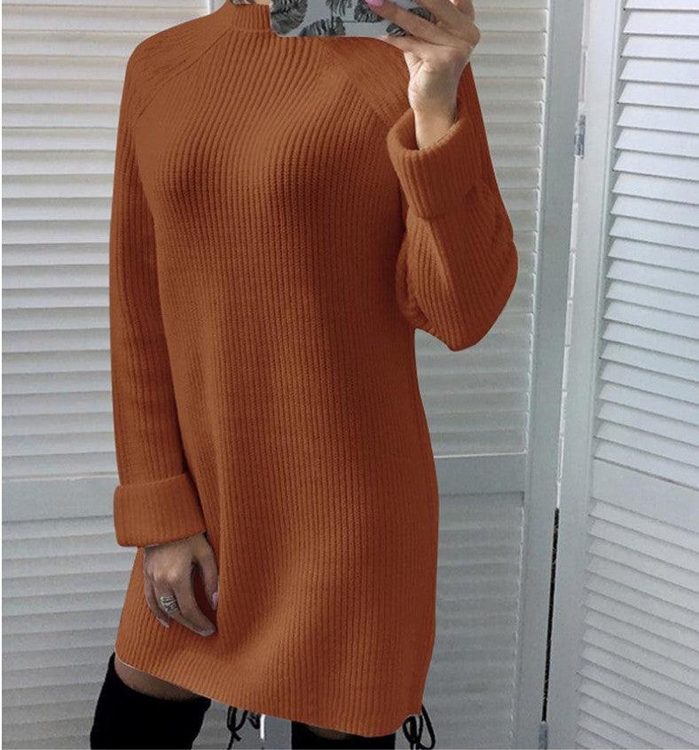 European and American Autumn EBAY Explosions Dress Sexy High Neck Long Sleeve Dress - MRSLM