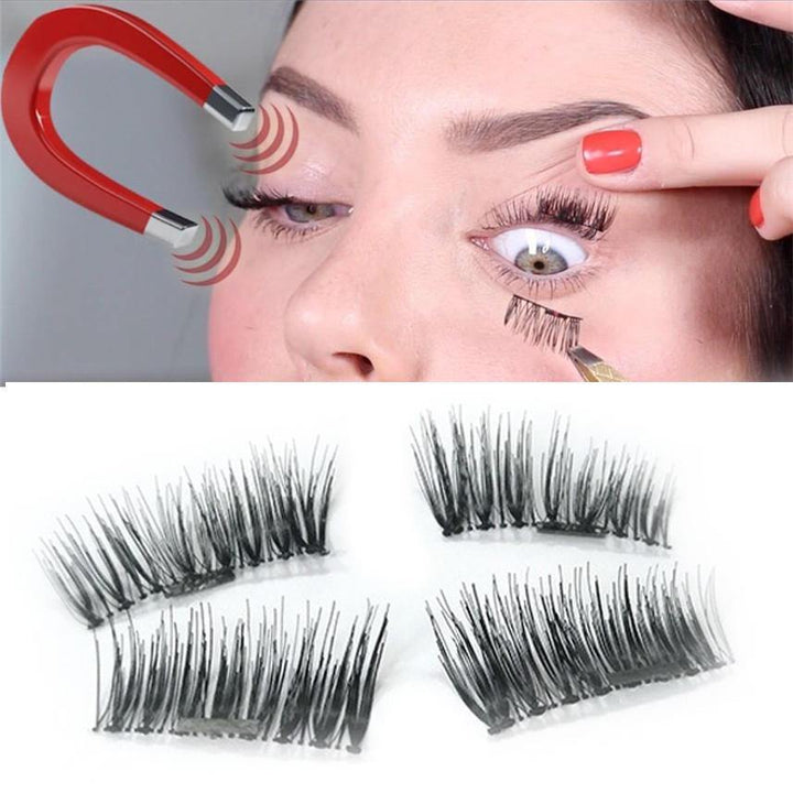Magnetic Eyelashes Reusable Ultra Thin Black Thicker 3D Magnet False Lash Makeup - MRSLM