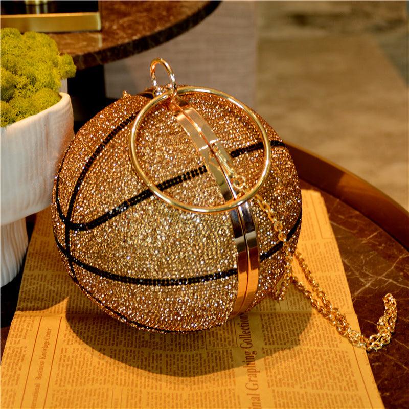 Rhinestone ball crossbody evening bag, view 9 - MRSLM