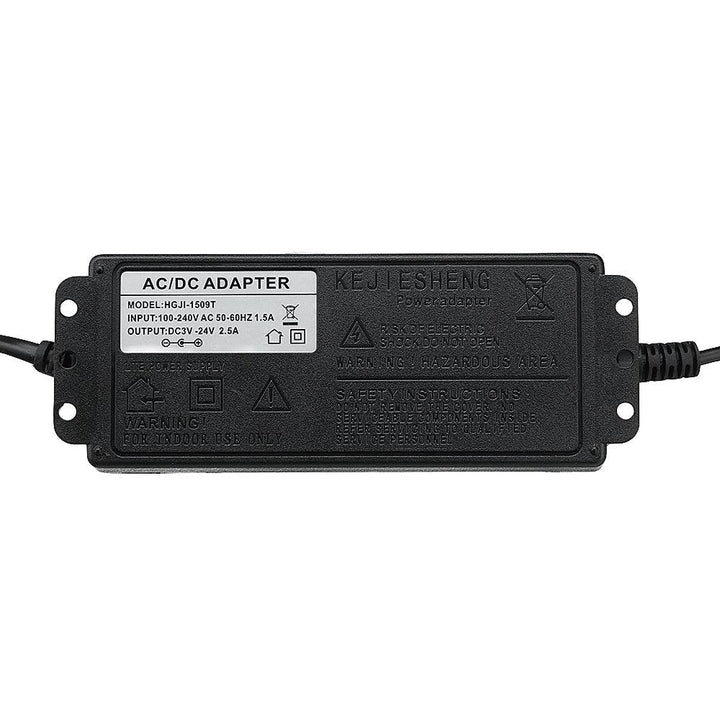 Excellway® 4-24V 2.5A 60W AC/DC Adjustable Power Adapter Supply EU Plug Speed Control Volt Display - MRSLM
