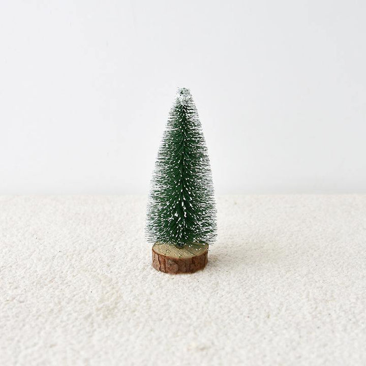 Mini Christmas Tree with Pine Needles Flocking Christmas Tree with White Cedar Tabletop Small Christmas Tree Tabletop Decoration - MRSLM