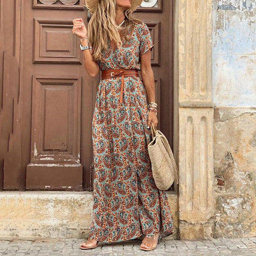 Women's V-neck floral dress, view 11 - MRSLM