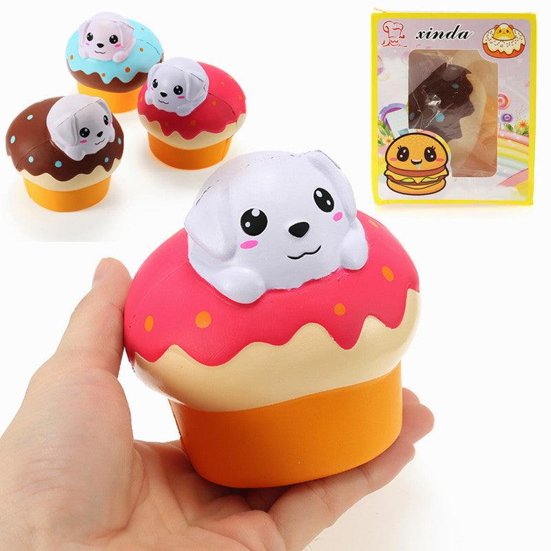 Xinda Squishy Dog Puppy Puff Cake 10cm Slow Rising With Packaging Collection Gift Soft Toy - MRSLM
