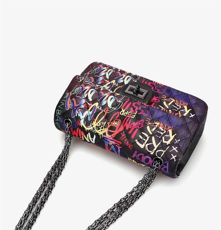 graffiti alphabet rhombus chain bag, view 2 - MRSLM