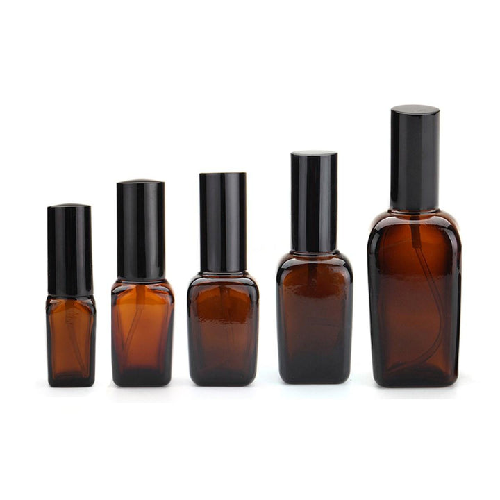 5Pcs Amber Glass Spray Bottles Water Sprayer Trigger for Essential Oil Perfume Toner - MRSLM