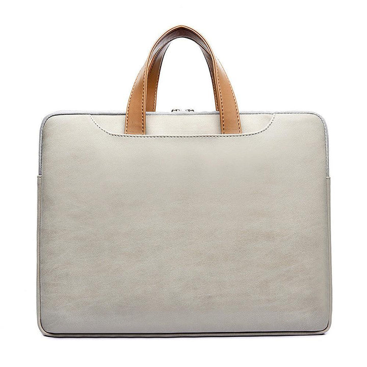 13.3 14 15.6 inch Portable Laptop Bag Waterproof PU Leather Laptop Case Casual Business Handbag for Men and Women - MRSLM