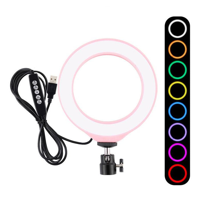 PULUZ PU432F 6.2 inch 16cm RGBW Dimmable LED Ring Light 10 Modes 8 Colors USB for Youtube Live Broadcast Vlogging Selfie - MRSLM