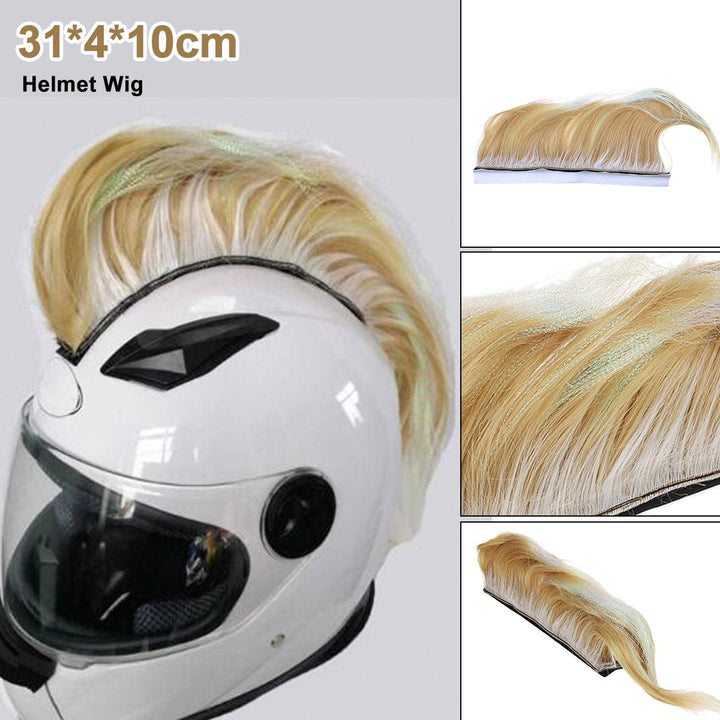 DIY Helmet Mohawk Hair Punk Hair Colorful Modeling Wig For Motorcycle - MRSLM